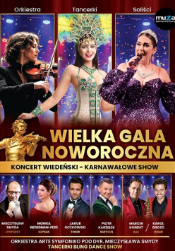 Baner promujący wydarzenie. Nazwa wydarzenia i zdjęcie artystów.