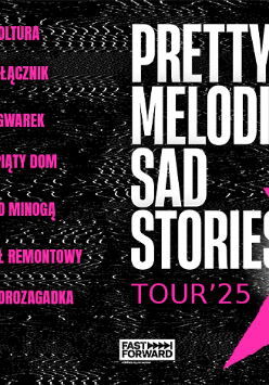 Plakat informujący o koncertach zespołów CF98 i Wiśniosz.