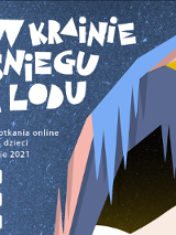 Na grafice na niebieskim tle napis w krainie śniegu i lodu.