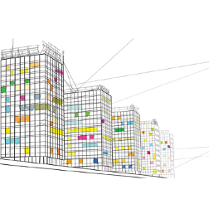 grafika - Alfy wieżowce centrum