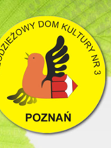Logo organizatora: koło, na żółtym tle ptak - ogon to kredka.