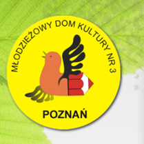 Logo organizatora: koło, na żółtym tle ptak - ogon to kredka.