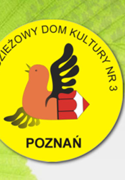 Logo organizatora: koło, na żółtym tle ptak - ogon to kredka.