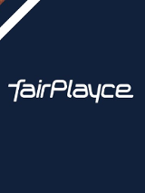 Napis Fair Playce na granatowym tle.