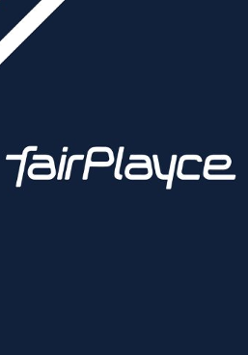 Napis Fair Playce na granatowym tle.