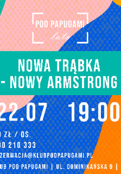 Grafika, kolorowe falujące tło a na niej napisy, które informują o wydarzeniu.