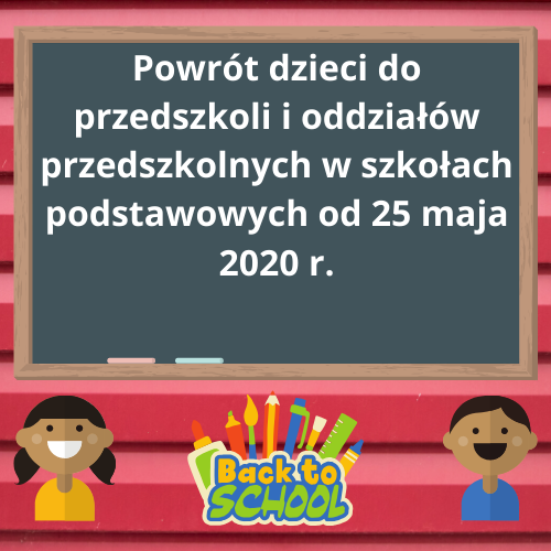 Powrót dzieci do przedszkoli i oddziałów przedszkolnych w szkołach podstawowych od 25 maja 2020 r. - grafika artykułu