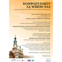 Plakat wydarzenia: w lewym dolnym rogu ratusz w Poznaniu.