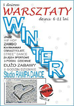 Plakat wydarzenia: serce narysowane na śniegu.