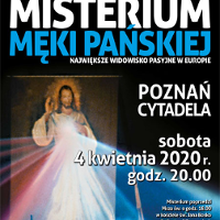 Plakat Misterium Męki Pańskiej (obraz Chrustusa Milosiernego).
