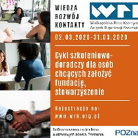 Plakat: Cykl szkoleniowo-doradczy dla osób chących założyć fundację, stowarzyszenie.