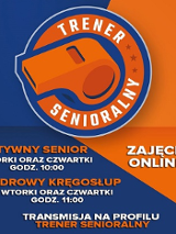 plakat wydarzenia z logo programu Trener Senioralny