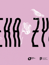 Przedstawia różową planszę na tle której widnieje czarny napis oraz biały zarys zwierząt.