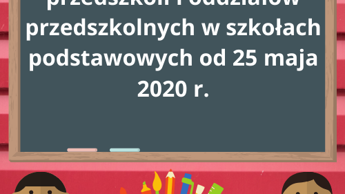 Powrót dzieci do przedszkoli i oddziałów przedszkolnych w szkołach podstawowych od 25 maja 2020 r.