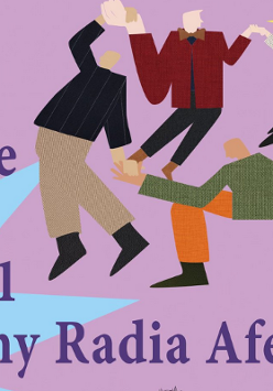 Kolorowa grafika przedstawia roztańczone osoby, z boku napis 35 lat w eterze.