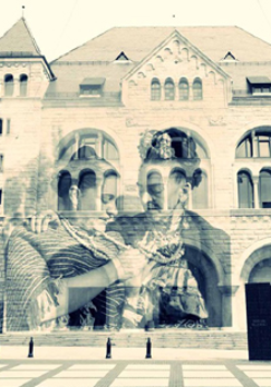 wlepka "Frida Kahlo" na frontonie Zamku