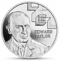 Na zdjęciu moneta z podobizną prof. Edwarda Taylora.
