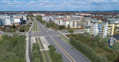 Wizualizacja trasy tramwajowej na Naramowice - skrzyżowanie z ulicami Jasna Rola i Nowa Stoińskiego