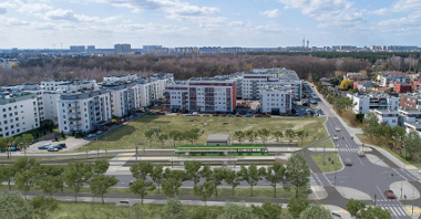 Wizualizacja trasy tramwajowej na Naramowice - przystanek końcowy przy ul. Błażeja