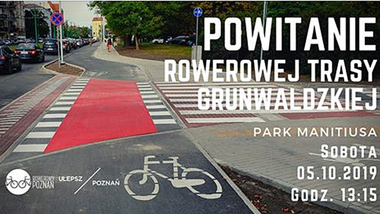 Plakat: nowa trasa rowerowa.