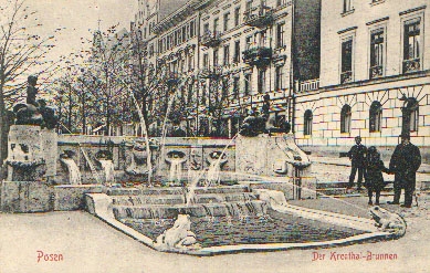 fontanna przy Al. Marcinkowskiego w XIX wieku