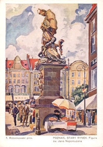 Figura św. Jana Nepomucena na Starym Rynku (mal. T. Różankowski)
