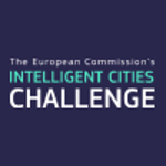 Grafika przedstawia logotyp programu Komisji Europejskiej - 100 Inteligentnych Miast