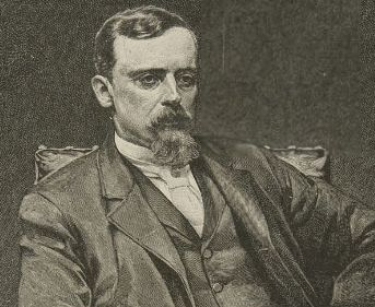 Czarno-biały portret Henryka Sienkiewicza autorstwa Józefa Łoskoczyńskiego.