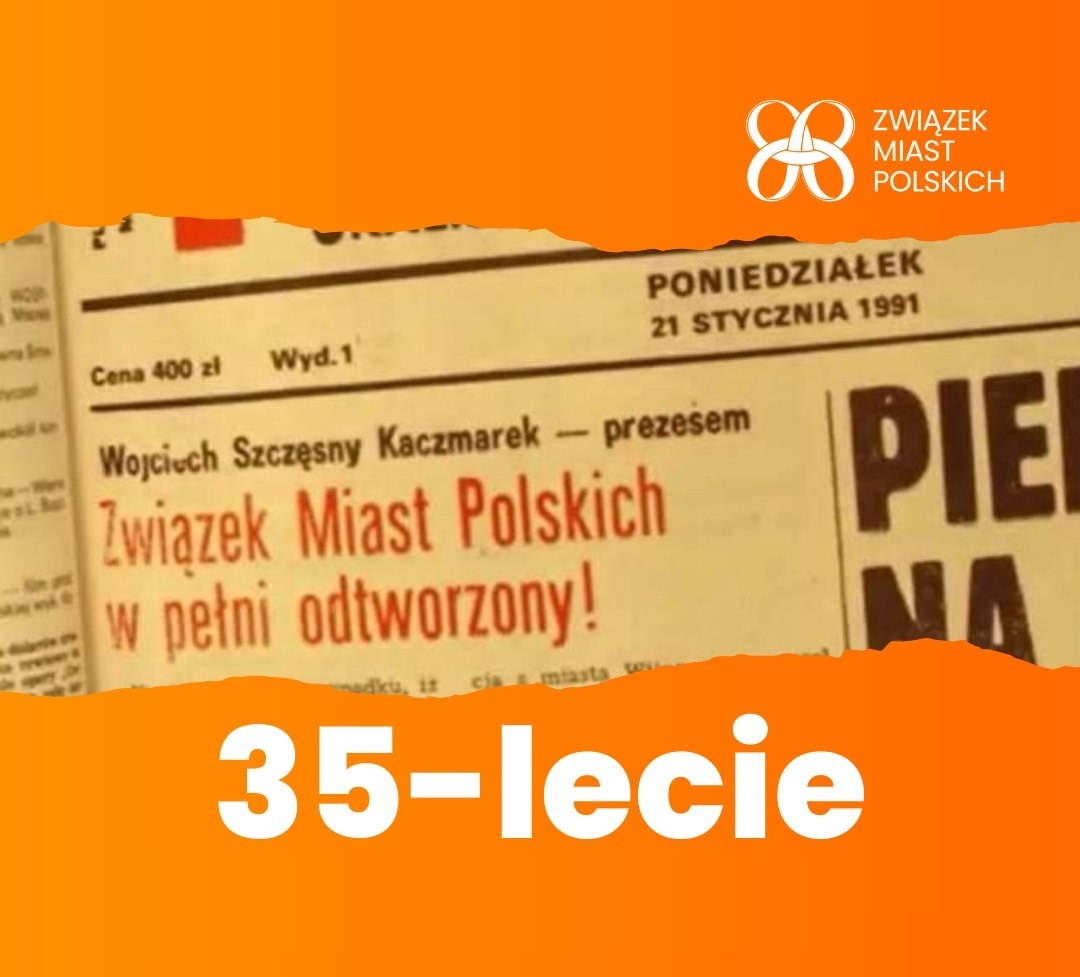 grafika okolicznościowa 35-lecia Związku Miast Polskich