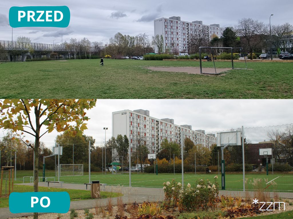 Nowe boisko wielofunkcyjne na os. Oświecenia, przy zbiegu ulicy Dolskiej i Śremskiej