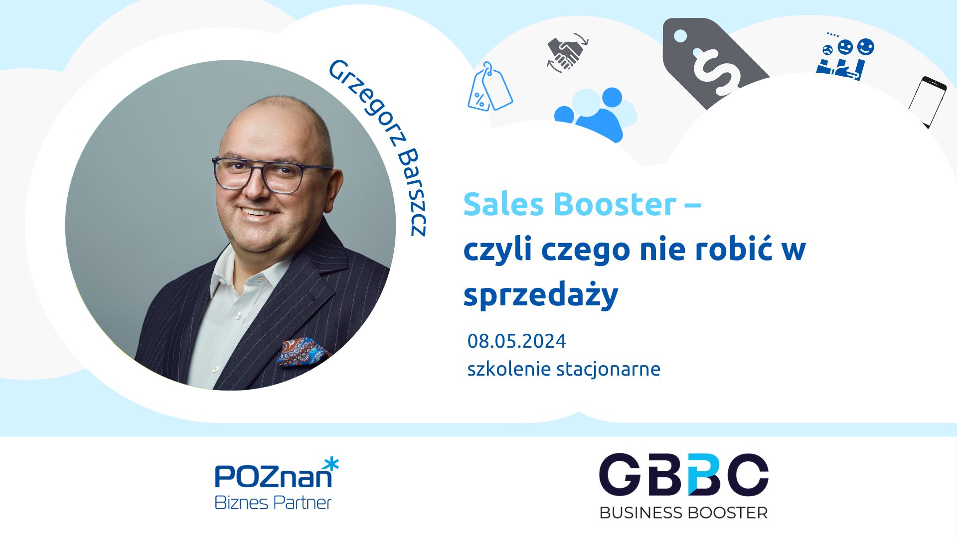 Grafika Promocyjna informująca o szkoleniu pt. Sales Booster - czyli czego nie robić w sprzedaży. - grafika artykułu