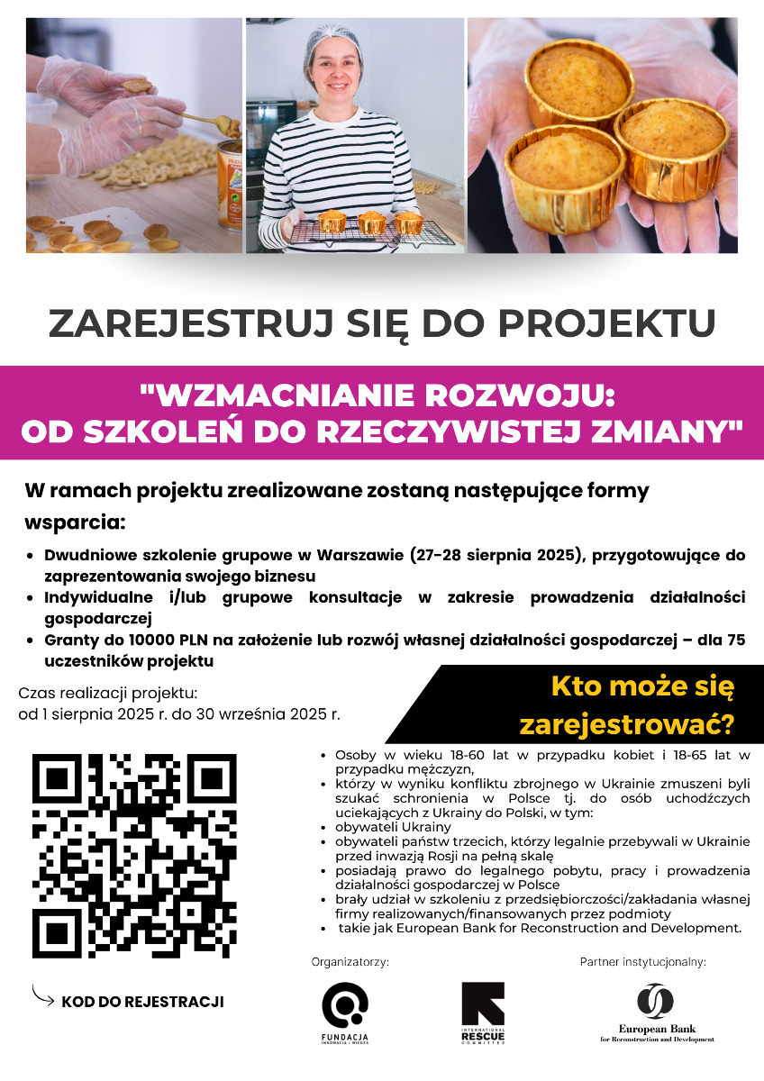 Grafika promocyjna projektu pt."Wzmacnianie rozwoju: od szkoleń biznesowych do rzeczywistej zmiany" - grafika artykułu