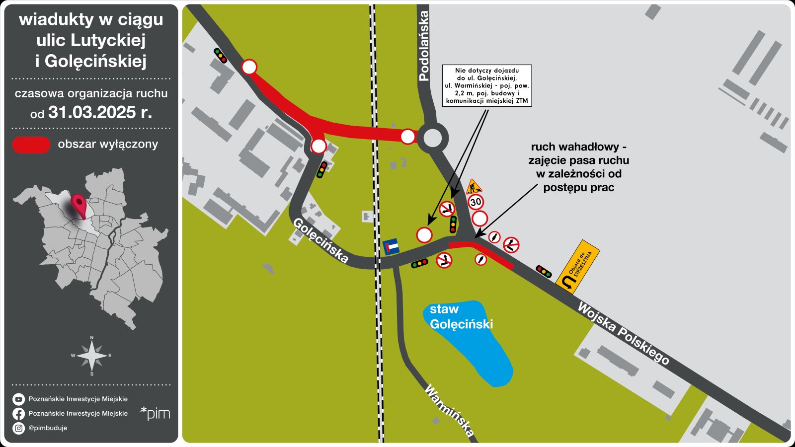 Grafika - mapa ze zmienioną organizacją ruchu