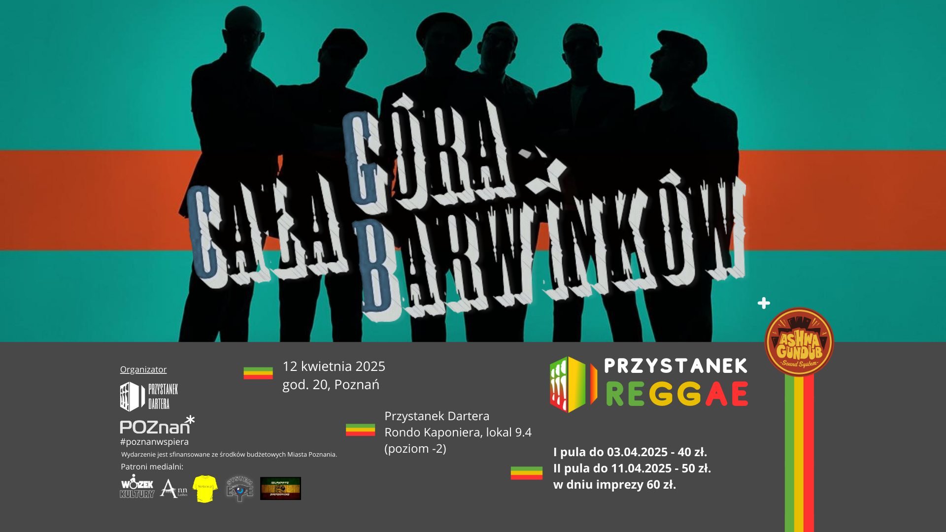 Plakat do koncertu zespołu Cała Grupa Barwinków