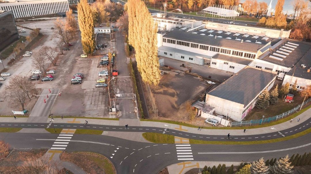 Wizualizacja drogi rowerowej i chodnika, które połączą Mosty Berdychowskie z Maltą