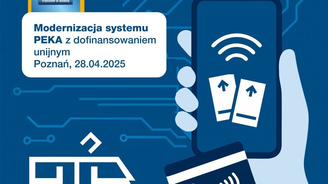 Plakat z grafikami nawiązującymi do komunikacji i Peki
