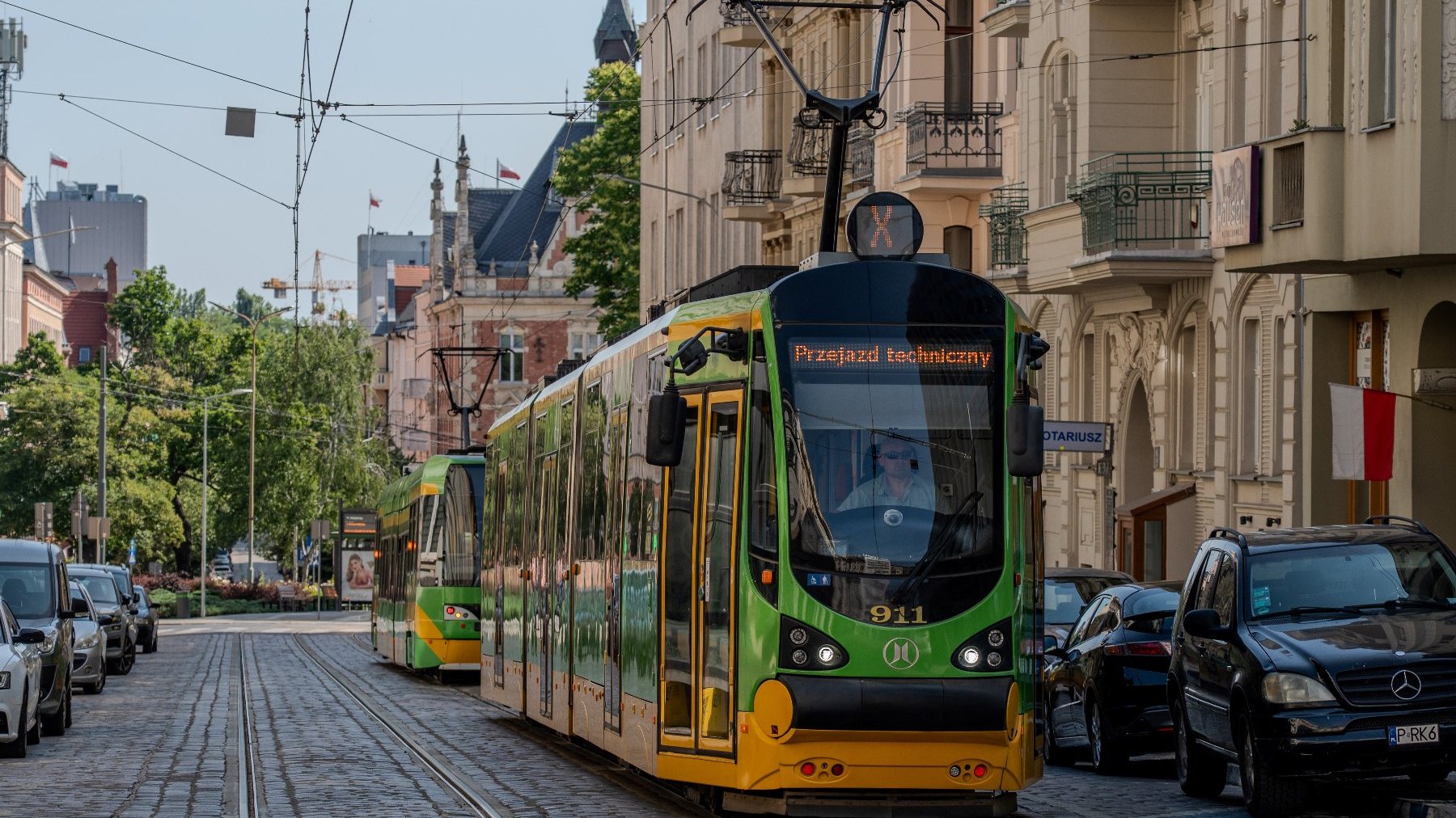 Galeria zdjęć z testowych przejazdów tramwajów po nowym łuku przy Okrąglaku