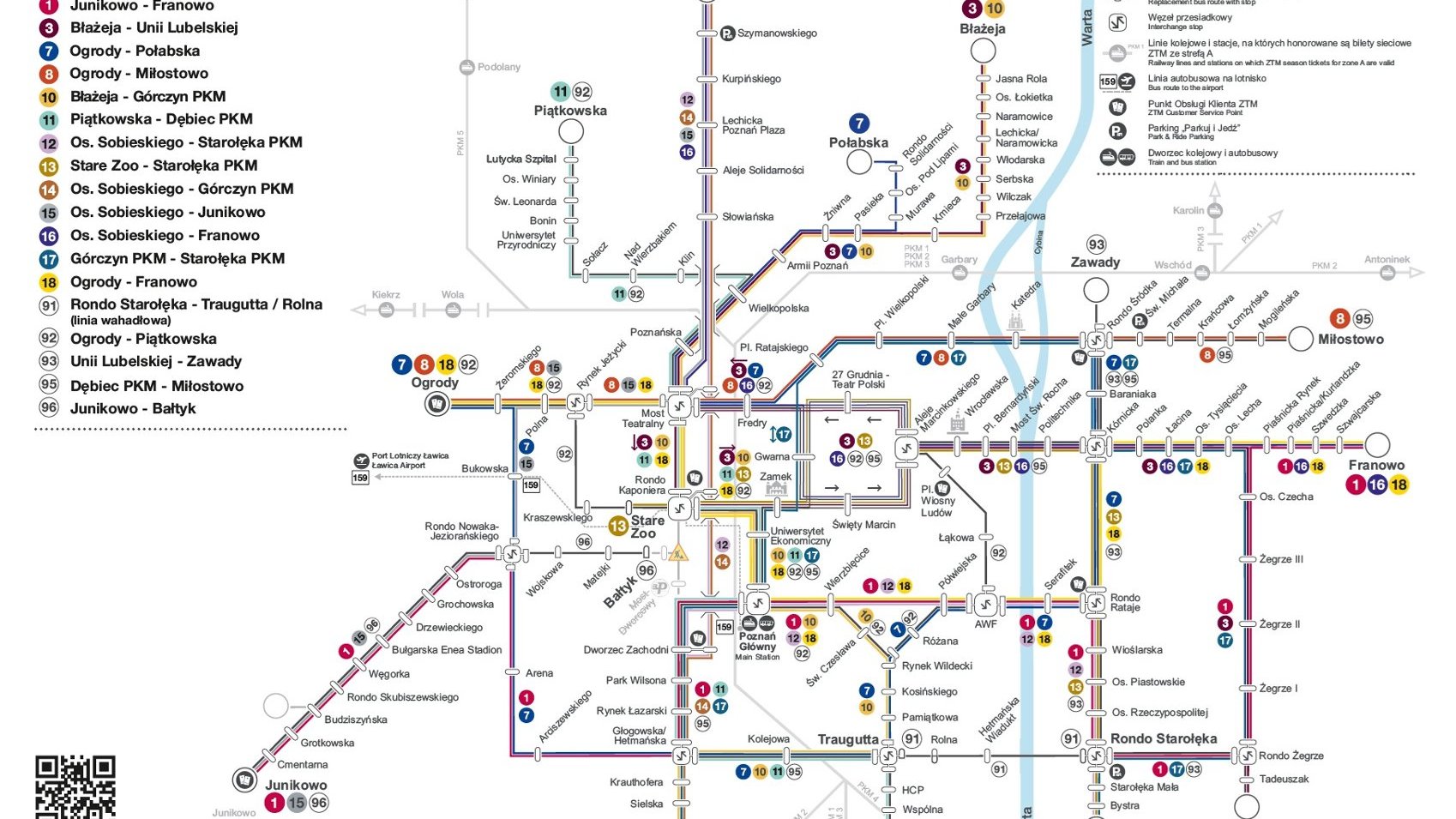 Schemat tras tramwajowych