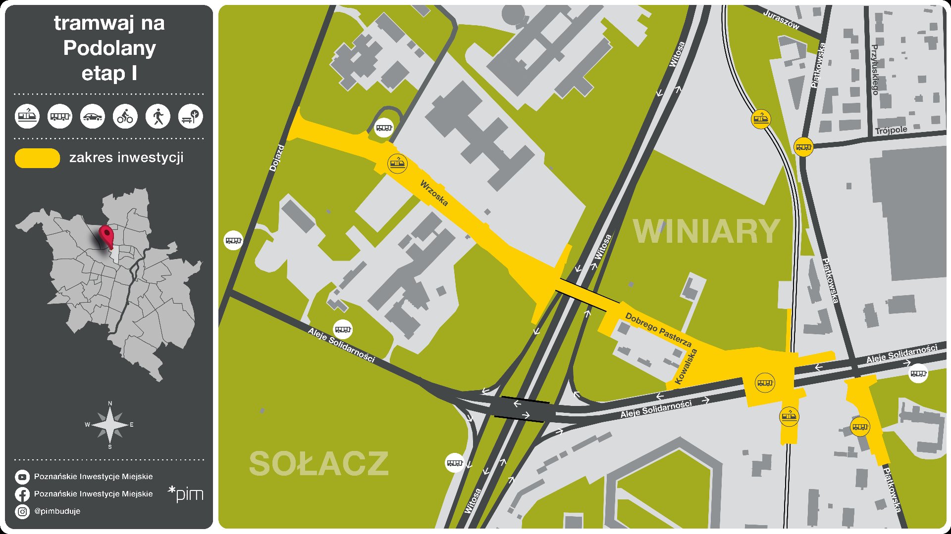 Schemat z zaznaczonym na żółto zakresem inwestycji