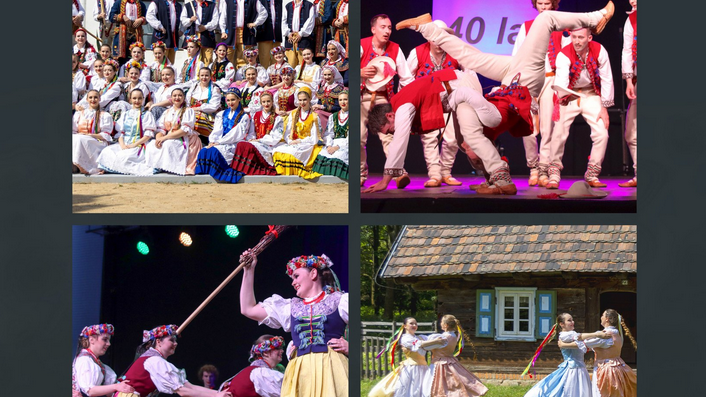 Kolaż zdjęć różnych zespołów biorących udział w festiwalu Integracje.