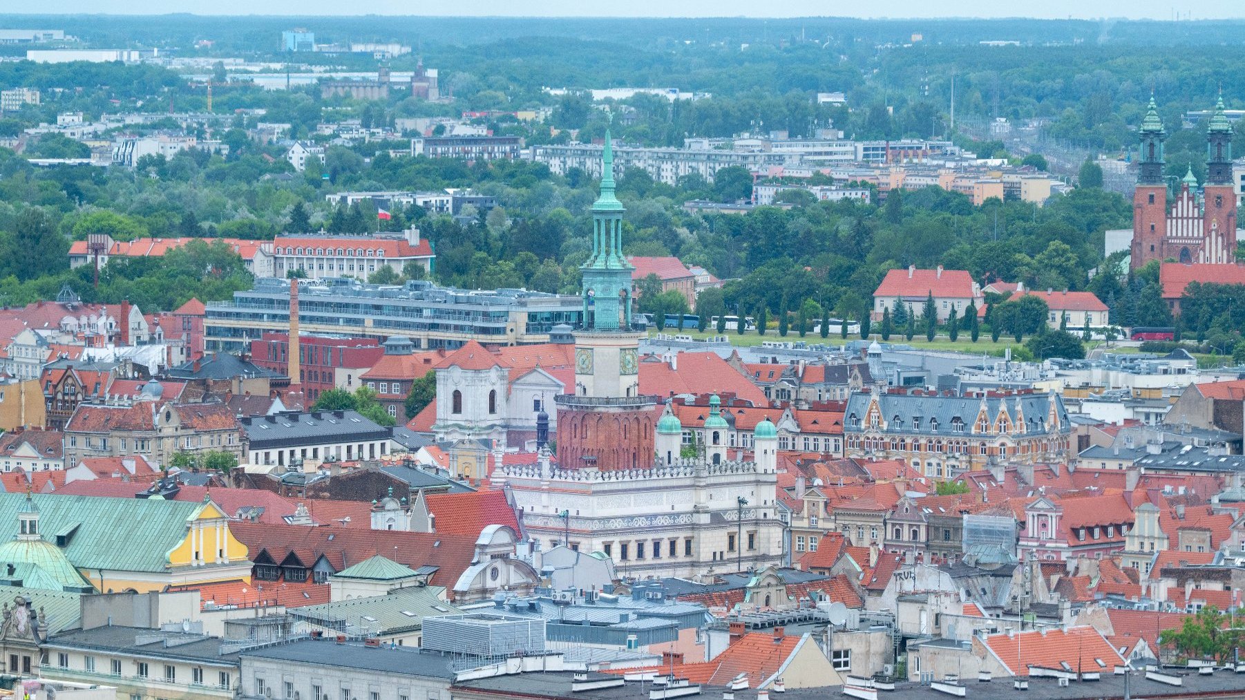 na tle panoramy miasta zdjęcie budynków