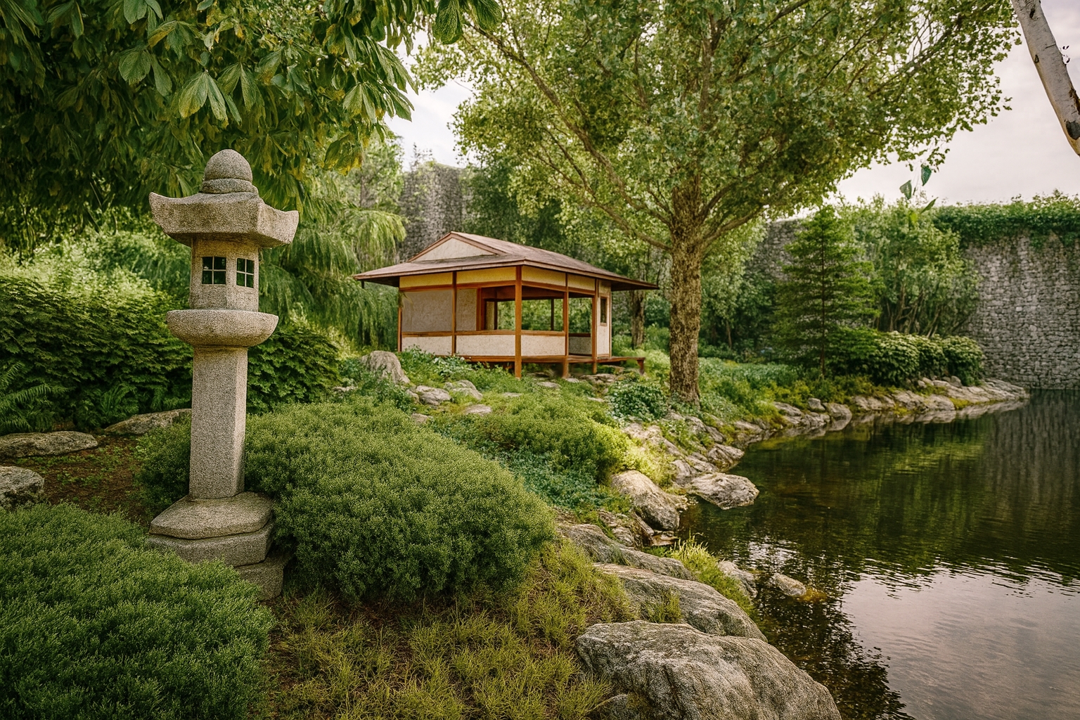 Zdjęcie przedstawia wizualizację fragmentu ogrodu japońskiego który ma powstać na terenie starego zoo. - grafika artykułu