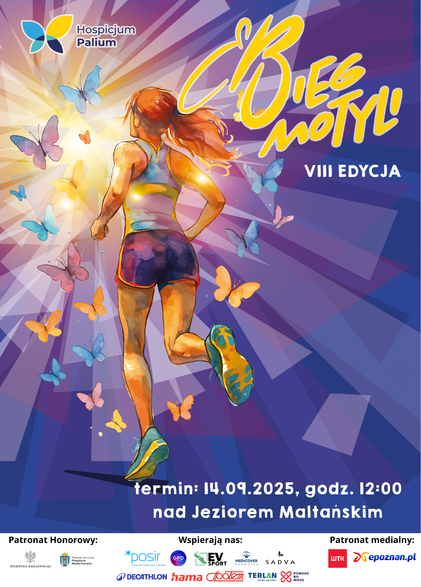 Kolorowa dziewiczyna biegnie w otoczenu motyli - grafika artykułu