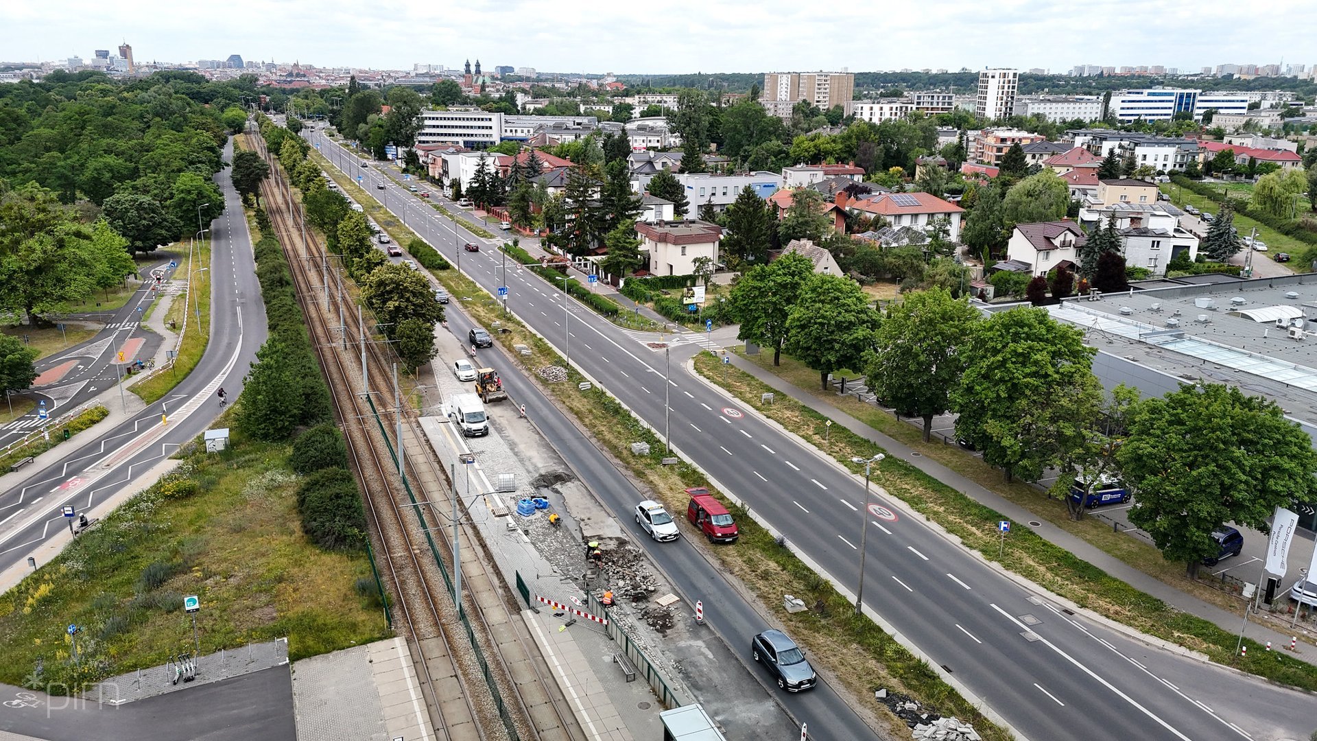 Galeria zdjęć z remontowanej ul. Warszawskiej - widok ulicy z góry