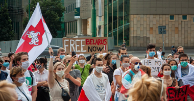 Manifestacja solidarności z wolnościowymi dążeniami Białorusi (Poznań, sierpień 2020 r.), fot. Kseniya Golubova