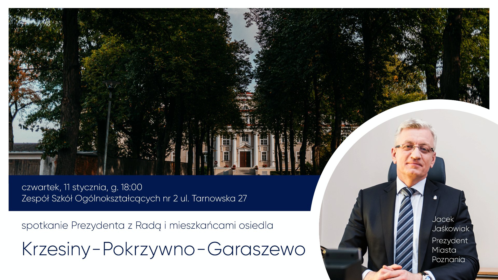 Spotkanie Prezydenta Miasta Poznania z mieszkańcami rozpocznie się o godz. 18.00 - grafika artykułu