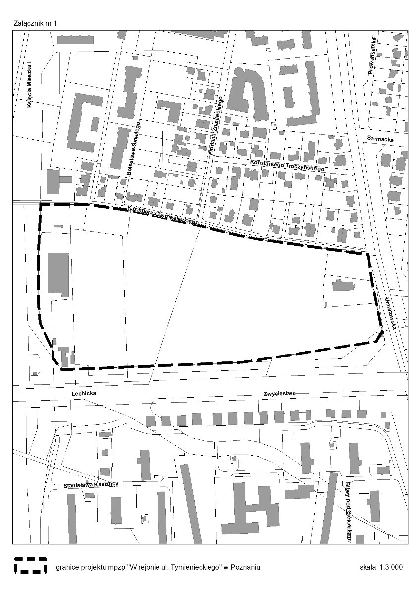 Grafika planu mpzp Rejon ulicy Tymienieckiego w Poznaniu - grafika artykułu