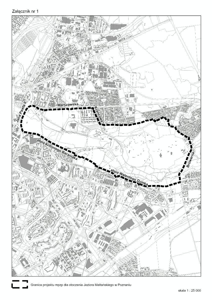Grafika granicy planu mpzp dla obszaru Jeziora Maltańskiego w Poznaniu - grafika artykułu
