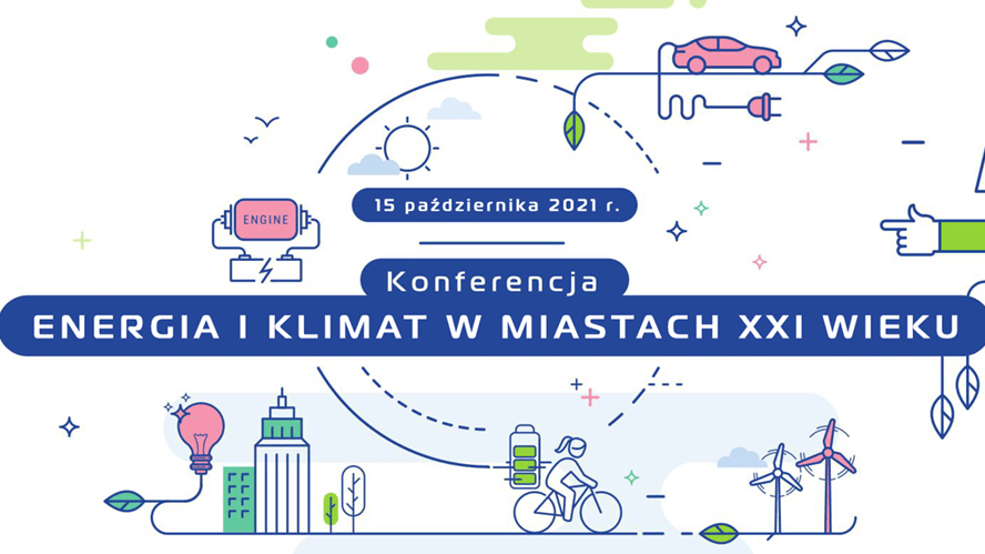 Plakat konferencji pn."Energia i klimat w miastach XXI wieku" - grafika artykułu