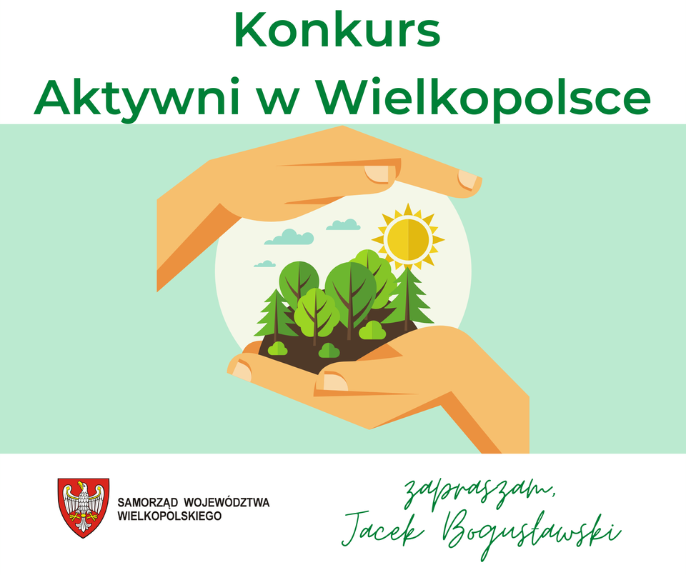 Grafika jest ilustracją konkursu "Aktywni w Wielkopolsce" - grafika artykułu